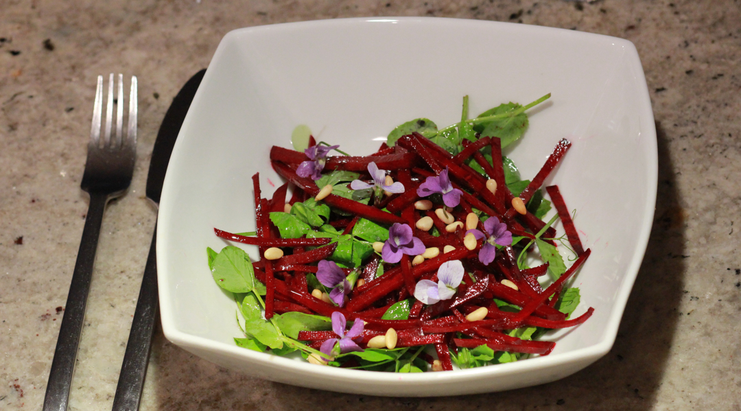 beets and greens in a bowl