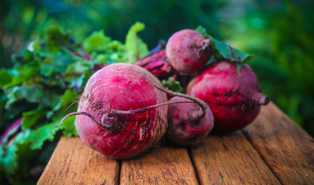 beets on a wooden board