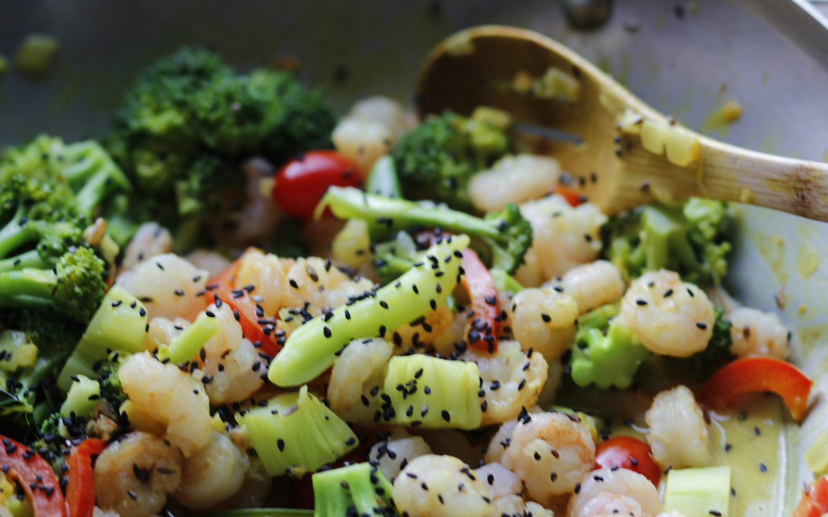 Broccoli and shrimp