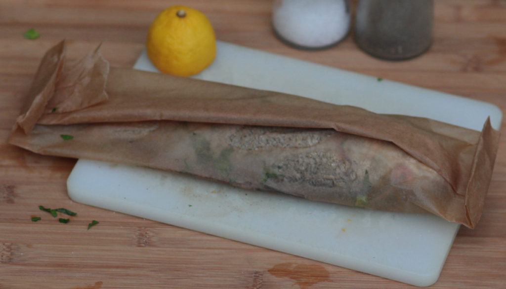 fish in parchment paper